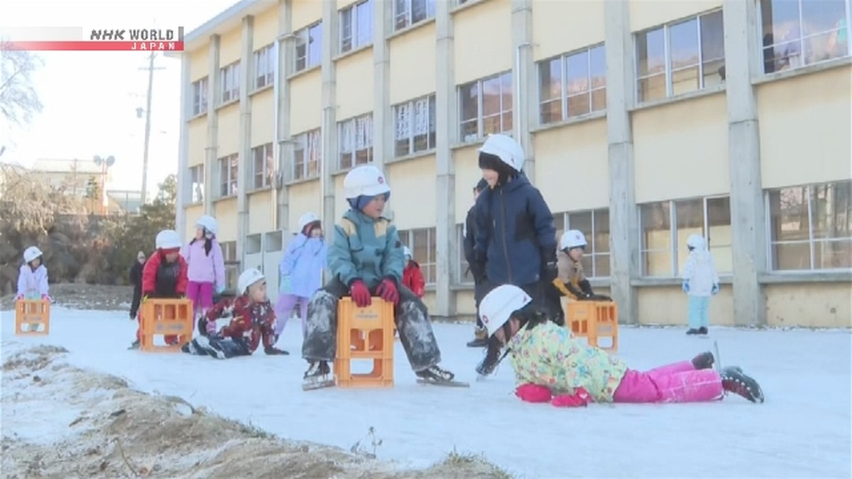 Unik! Sawah di Nagano Disulap Jadi Arena Skating untuk Siswa SD