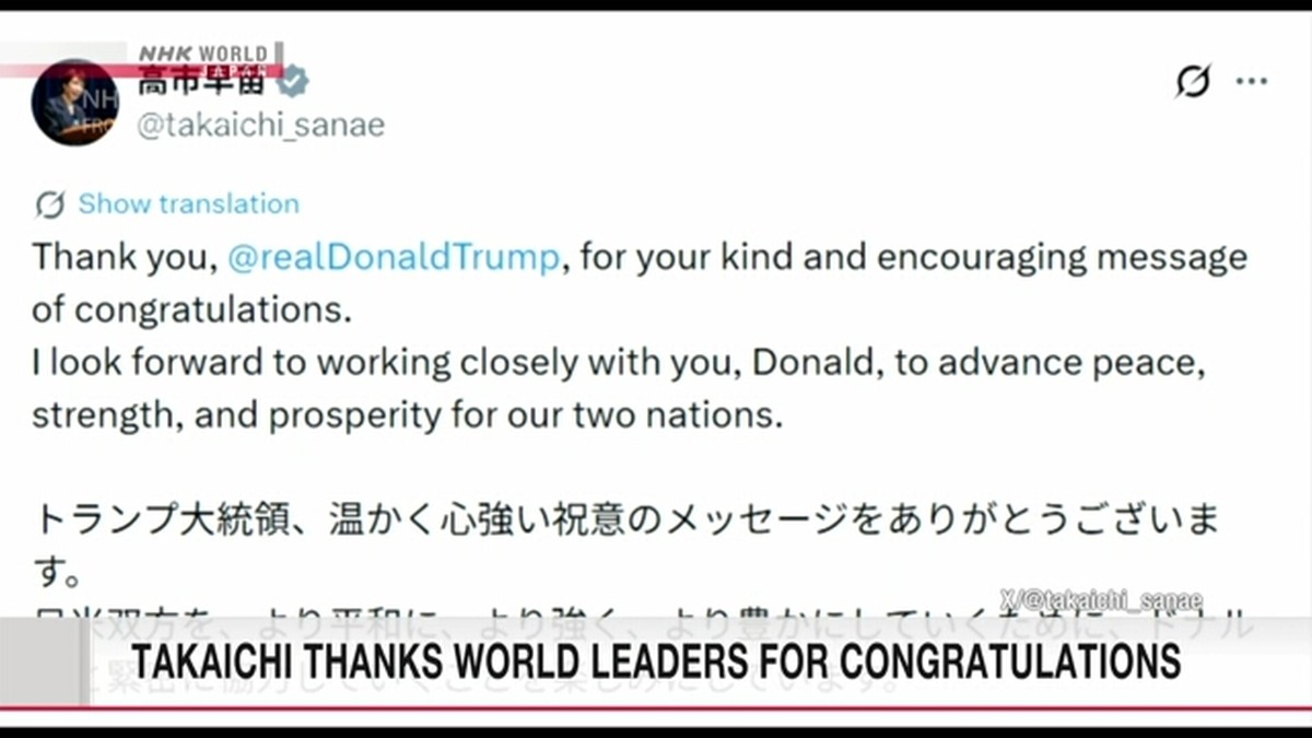 Takaichi Sanae Balas Ucapan Selamat dari Trump, Meloni, dan Pemimpin Dunia Lainnya